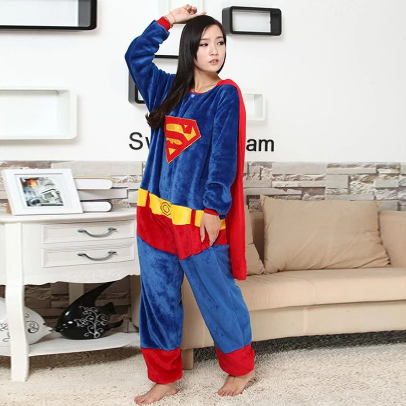 Family Kigurumi Pajamas Blue Kigurumi With Cape Onesie Cosplay Costume Pajamas For Babies Kids and Adults