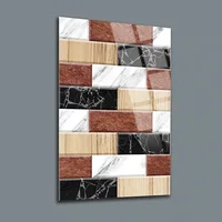 Wood Marbles Decor , Glass Wall Art,Frameless Free Floating Tempered Glass Panel,Home Office Living Room Decoration,ctsa-126af