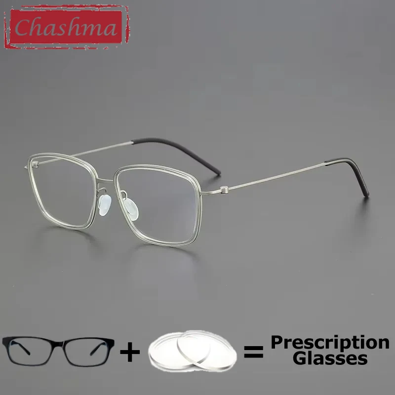 Мужские ультралегкие оптические очки по рецепту титановые безвинтовые линзы для