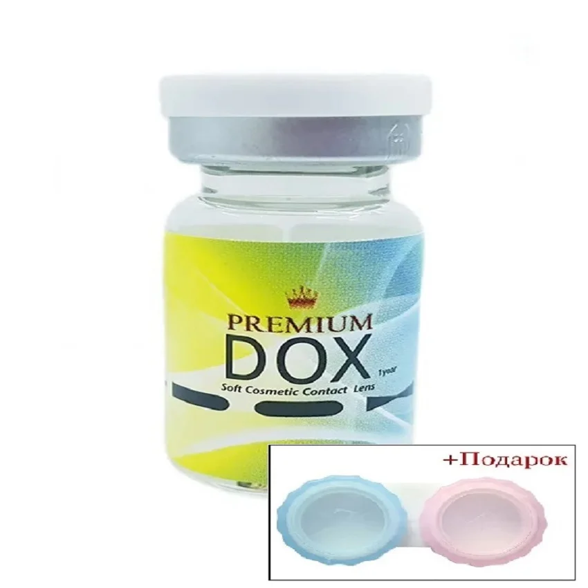 Цветные контактные линзы DOX EDG_L.GRAY 1 шт. R 8 D 14.3 серый+ подарок контейнер для
