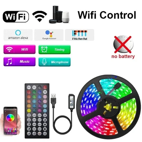 LeiiGeeGo RGB LED лента 5050 15 диодов/м 15-20 м USB Wi-Fi