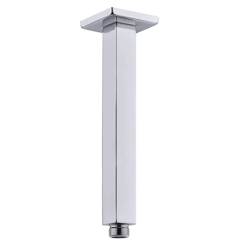 Square Shower Arm with Flange 8 Inch Straight Ceiling Mounte