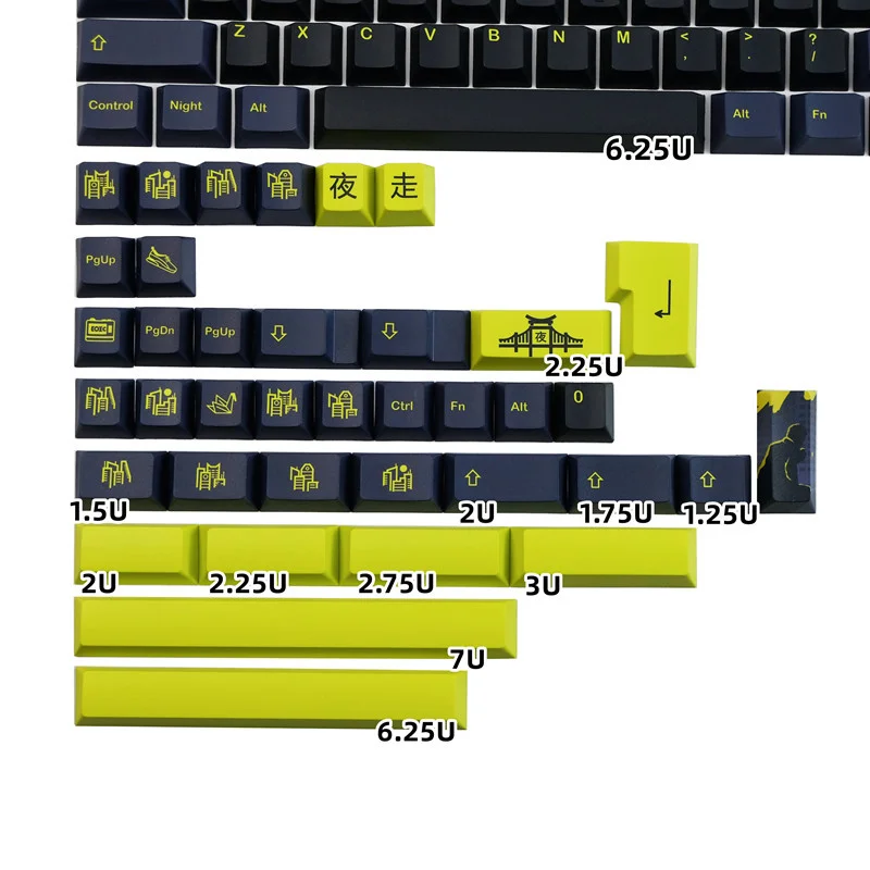 Клавиши Cherry Profile GMK Night Runner клавиши PBT Dye Sublimation129 механическая клавиатура колпачок