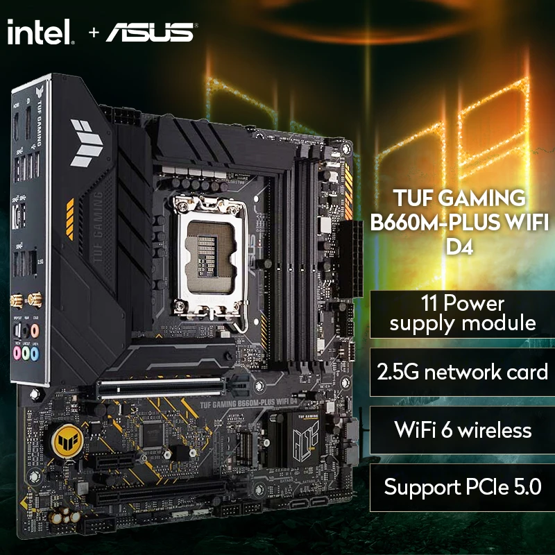 

ASUS NEW TUF GAMING B660M-PLUS D4 WIFI компьютерная материнская плата с поддержкой CPU 12700/12400F(Intel B660/LGA 1700)