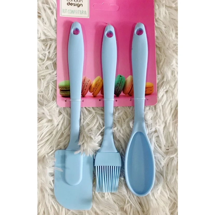 

Kit 2 Utensílios Cozinha Culinária Espátula e Pincel Silicone Cabo Transparente
