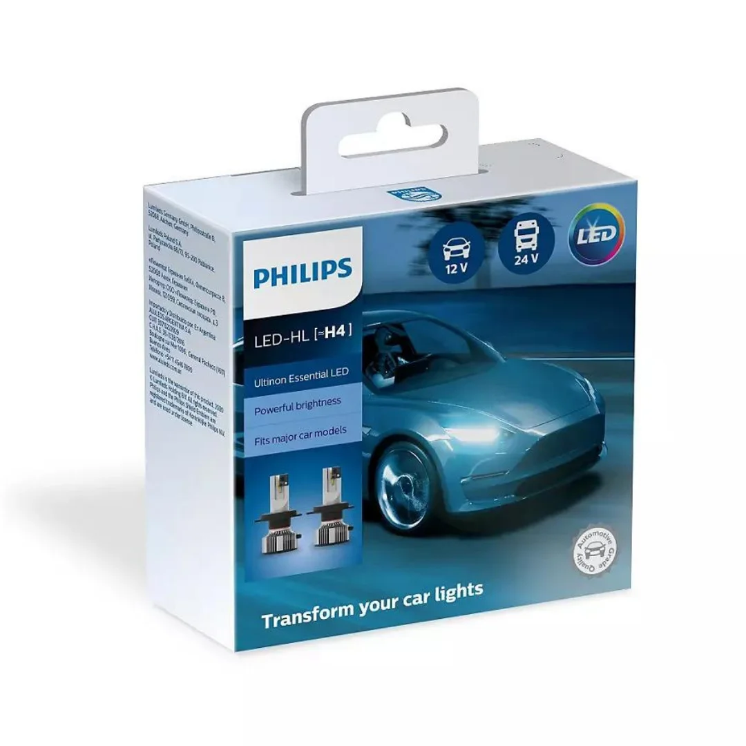 Светодиодная лампа H4 PHILIPS Ultinon Essential LED 12/24В-21Вт 6500K 11342UE2X2 (уп.2шт) | Автомобили и