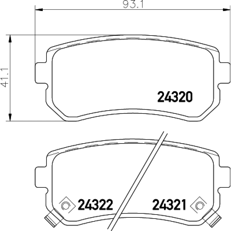 Колодки тормозные дисковые задние для Hyundai Creta 1 (Хендай Крета ...