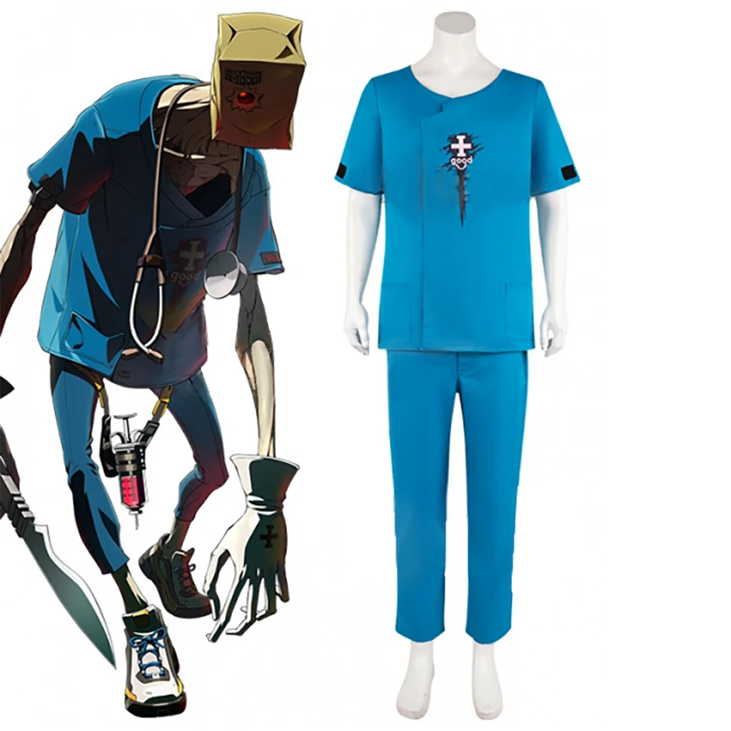 

Guilty Gear Strive Faust Cosplay Costume Faust Blue Uniform Outfit Halloween Carnival Party Christmas Costume Custom Made