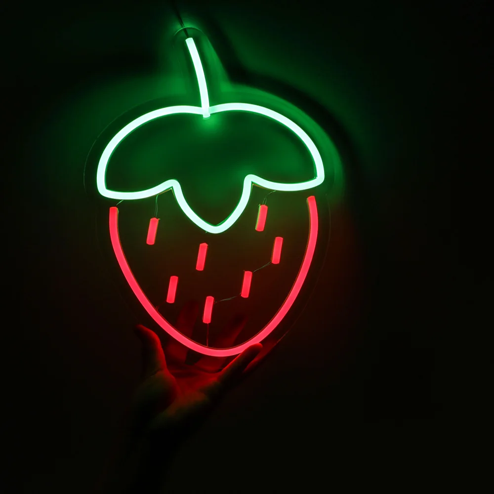 cute strawberry neon sign for Bedroom Living Room Decoration Party Festival