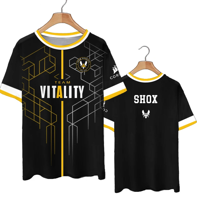 Футболка Унисекс С 3d-принтом франция Vitality Esports Топ game Zywoo Csgo Большого Размера