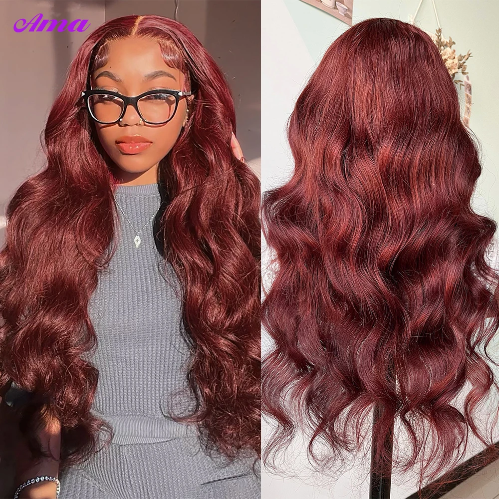 #33 Reddish Brown Wig Body Wave Lace Front Wig 250 Density Lace Wigs Colored Human Hair Wigs For Women 13x4 HD Lace Frontal Wigs