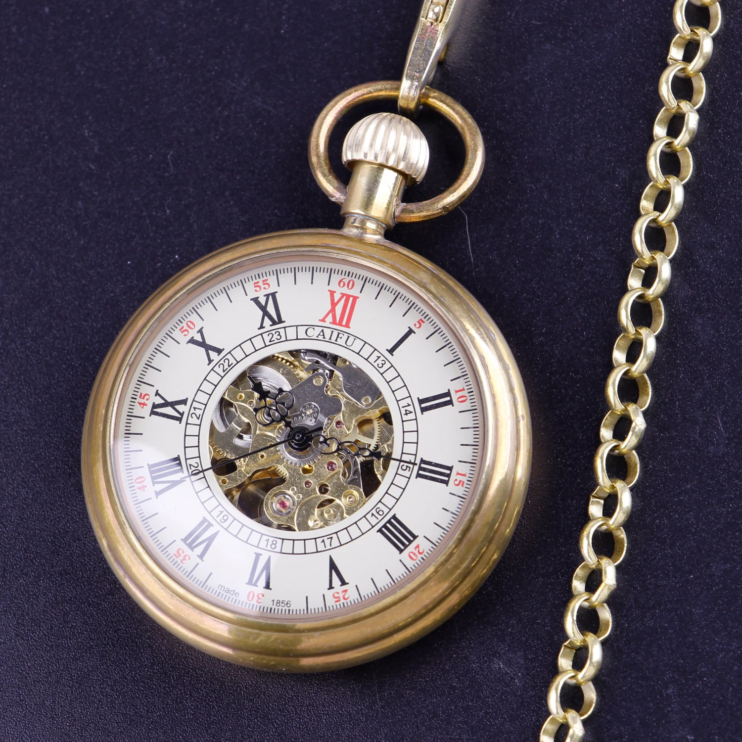 Luxury Gold Pocket Watches Mechanical For Men Women Hand Wind Casual Fashion Steampunk Chain Watches