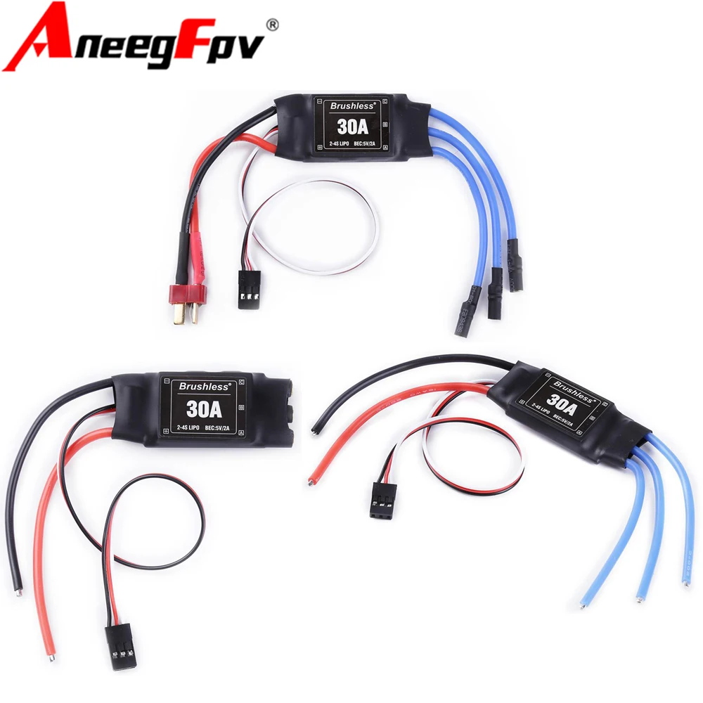 Фото XXD 30A 2-4S ESC Бесщеточный регулятор скорости двигателя RC BEC ESC T-rex 450 V2 Вертолет Лодка для FPV F450 Мини Квадрокоптер Дрон №1