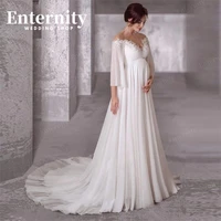 maternity v neck wedding dresses for women a line long sleeves wedding gown for bride appliques backless elegant robe de mari%c3%a9e