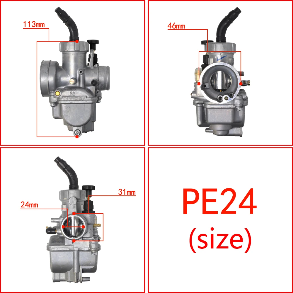 

Карбюратор PE24 DASH 24 мм для HONDA NSR125 KX80 KX100 KX125 NSR 50-125CC 2/4-тактный карбюратор для мотоцикла