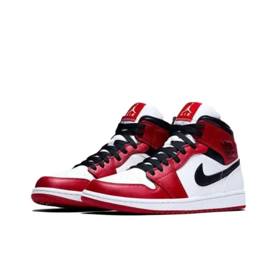 Женские Классические БаскетБольные КроссовКи Air 1 Mid ChiCago'red И White РазмеР GS 554725-173 |