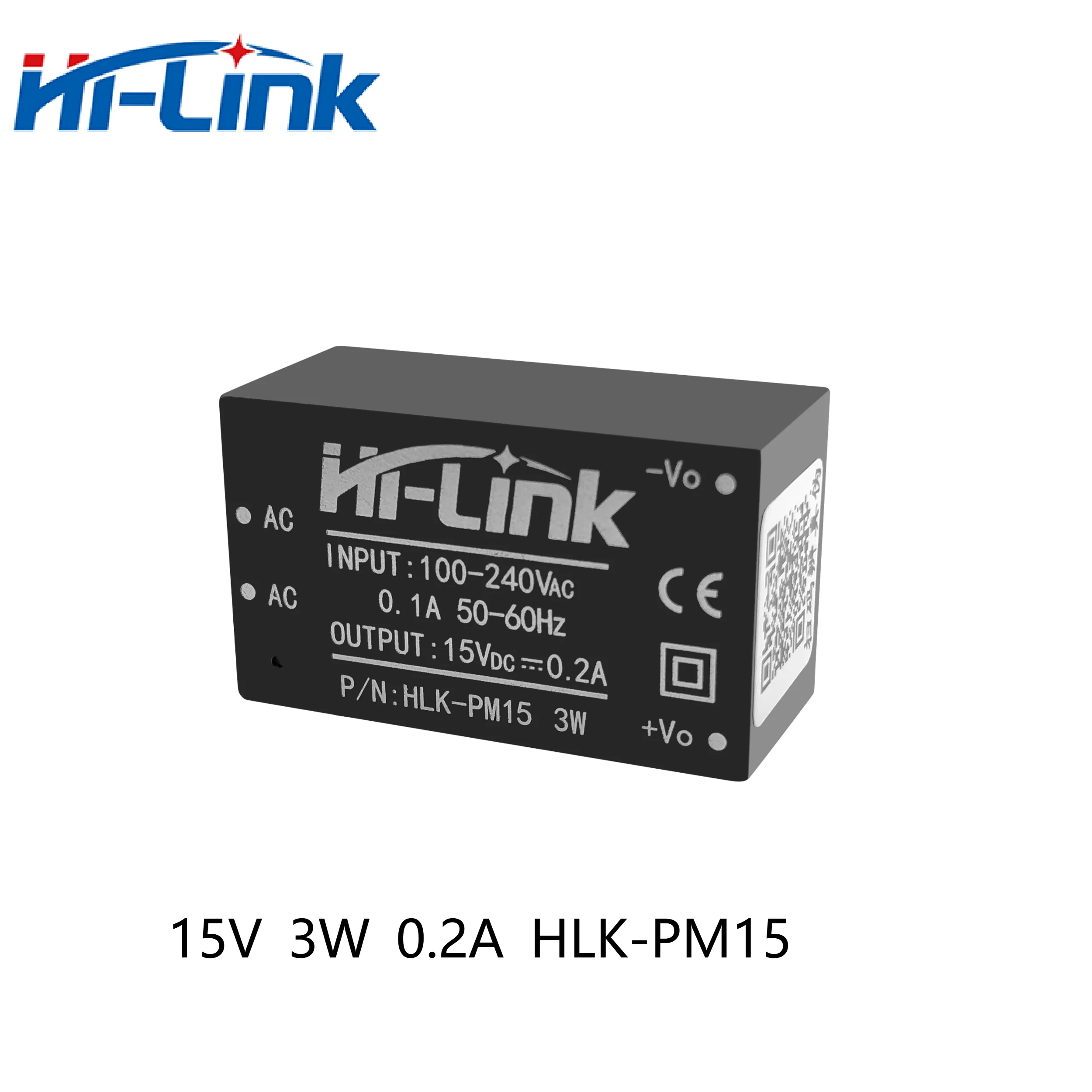 

Free shipping Hi-Link HLK-PM15 mini size high efficiency safety isolation 15V 3W 2A output AC/DC power transformer