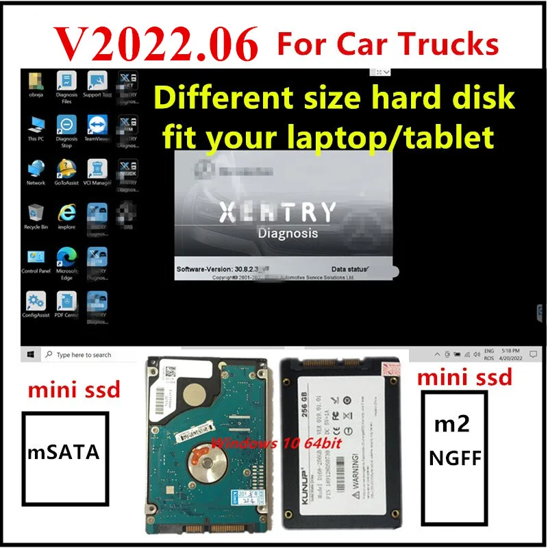 V2022.6 MB STAR SD C4 C5 C6 VCI Openport 2,0 полное Программное обеспечение SSD DAS/EPC data card/X.entry/WIS/EWA // VEDIAMO/DTS-ccc/Starfinder