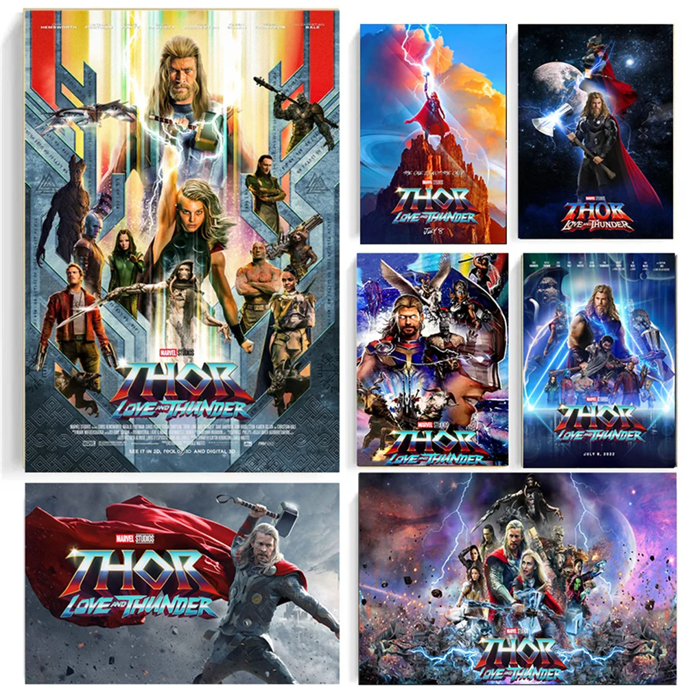 

Disney, холст, настенное искусство, новые фильмы Marvel, Тор 4: принты Love and Thunder, картина на улице, художественный постер, картина для гостиной