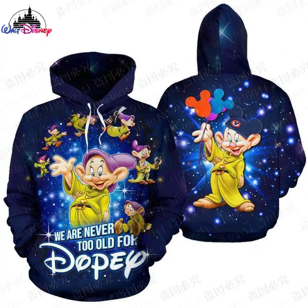Seven Dwarfs Dopey Disney men women 3D Print High quality Fleece Zipper/ Hoodies parent-child Pullover Tops