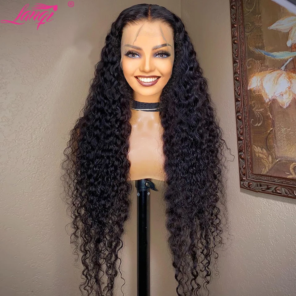 Kinky Curly Glueless Lace Front Human Hair Wigs On Sale Clearance Brazilian Lace Front Wig 13x4 Deep Wave Frontal Wigs For Women