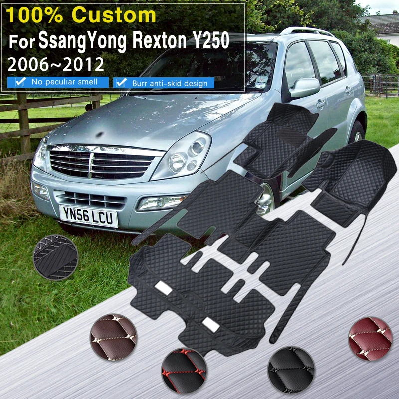 

Car Floor Mats For SsangYong Rexton II Y250 2006~2012 Waterproof Protective Pad Car Mats Floor Mats Tapis De Sol Car Accessories