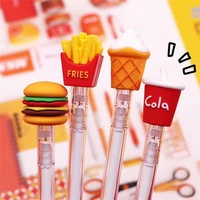 cute kawaii creative pen hamburger pen cola pen fast food gel pen sweet lovely funny fries ice cream school office stationery