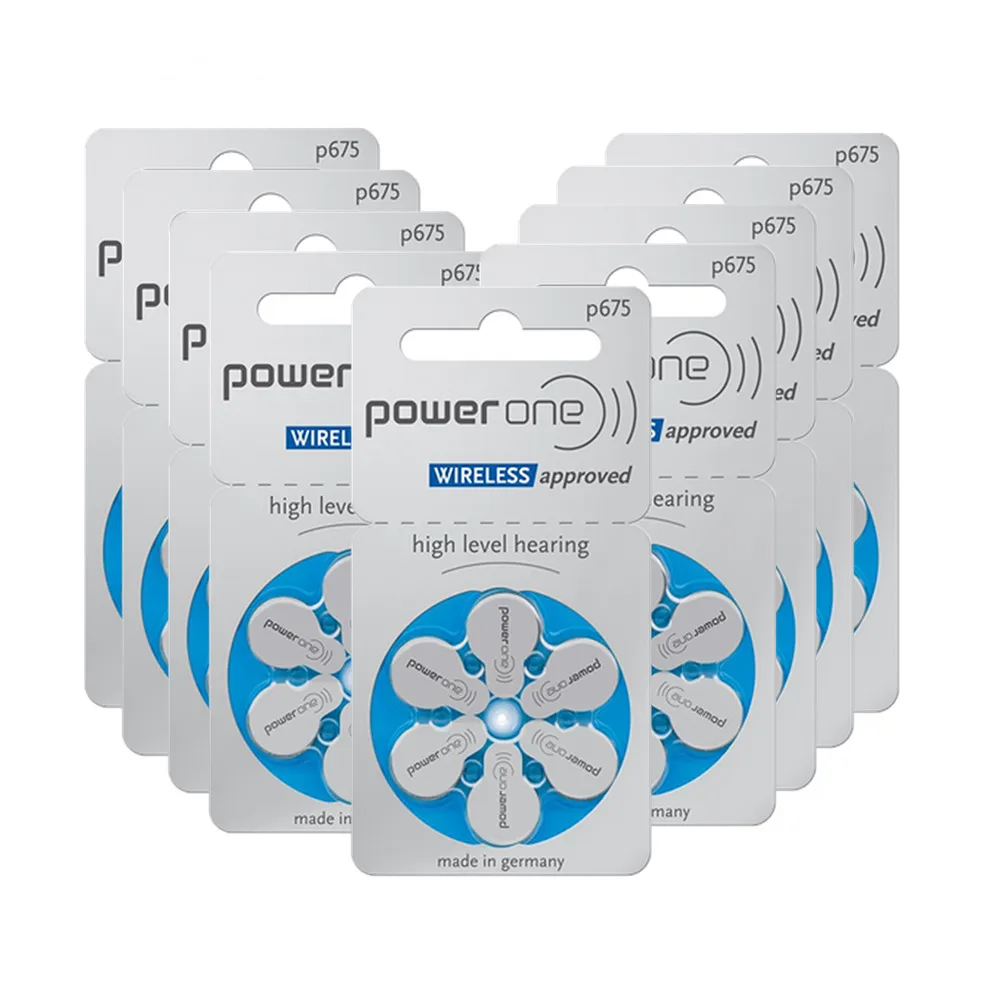 

Цинковый слуховой аппарат Powerone 675 P675 A675 для слуховых аппаратов BTE, 60 шт.