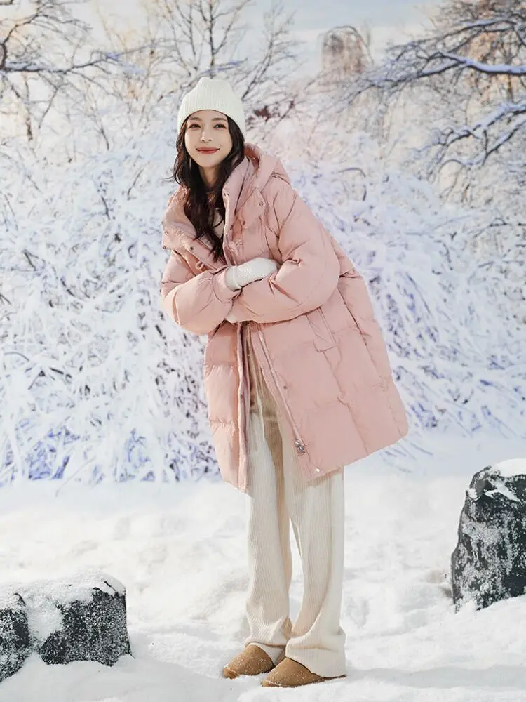 Пуховики Для Женщин Зимняя Верхняя Одежда КорейсКий Пуговицы Из Коровьего Рога