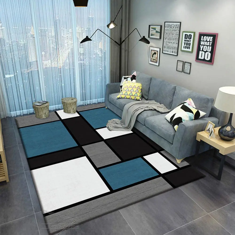 

Geometric Carpet For Living Room，bedroom Sofa Coffee Table Area Rug Modern Home Decor Washable Floormat Bathroom Non-slip Mat