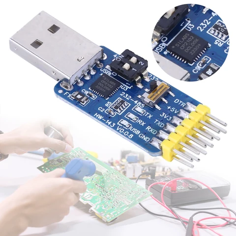 CP2102 6-в-1 USB-UART Адаптер последовательного порта USB Многофункциональный инструмент последовательной отладки USB-TTL/RS485/232 TTL-RS232/485 с 232 по 485