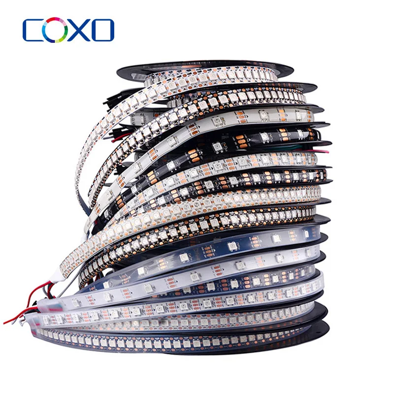 WS2812B Светодиодная лента с индивидуальной адресацией 5 В WS2812 RGB Smart LED Lighting 2 м IP30 IP65