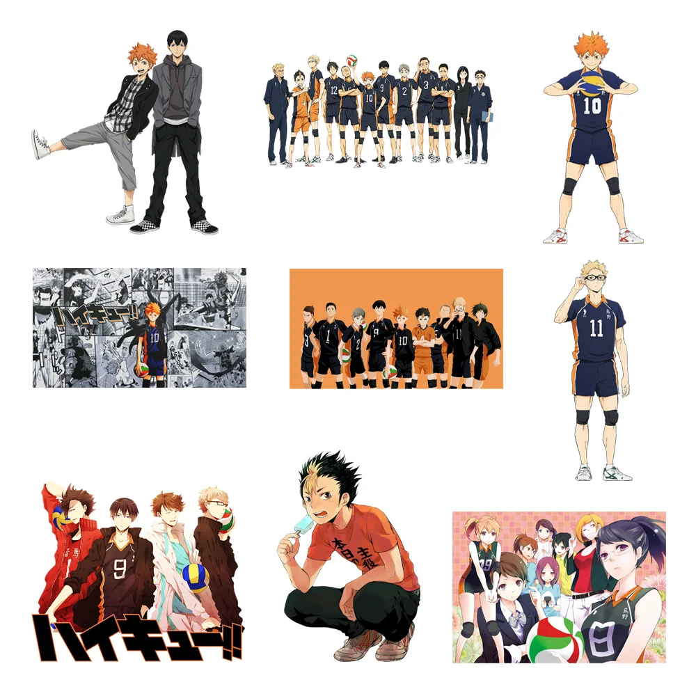 

Free Shipping Haikyuu!! Anime Fusible Stickers Iron On Heat Transfers Ironing Applications Patches For Clothing Thermoadhesive