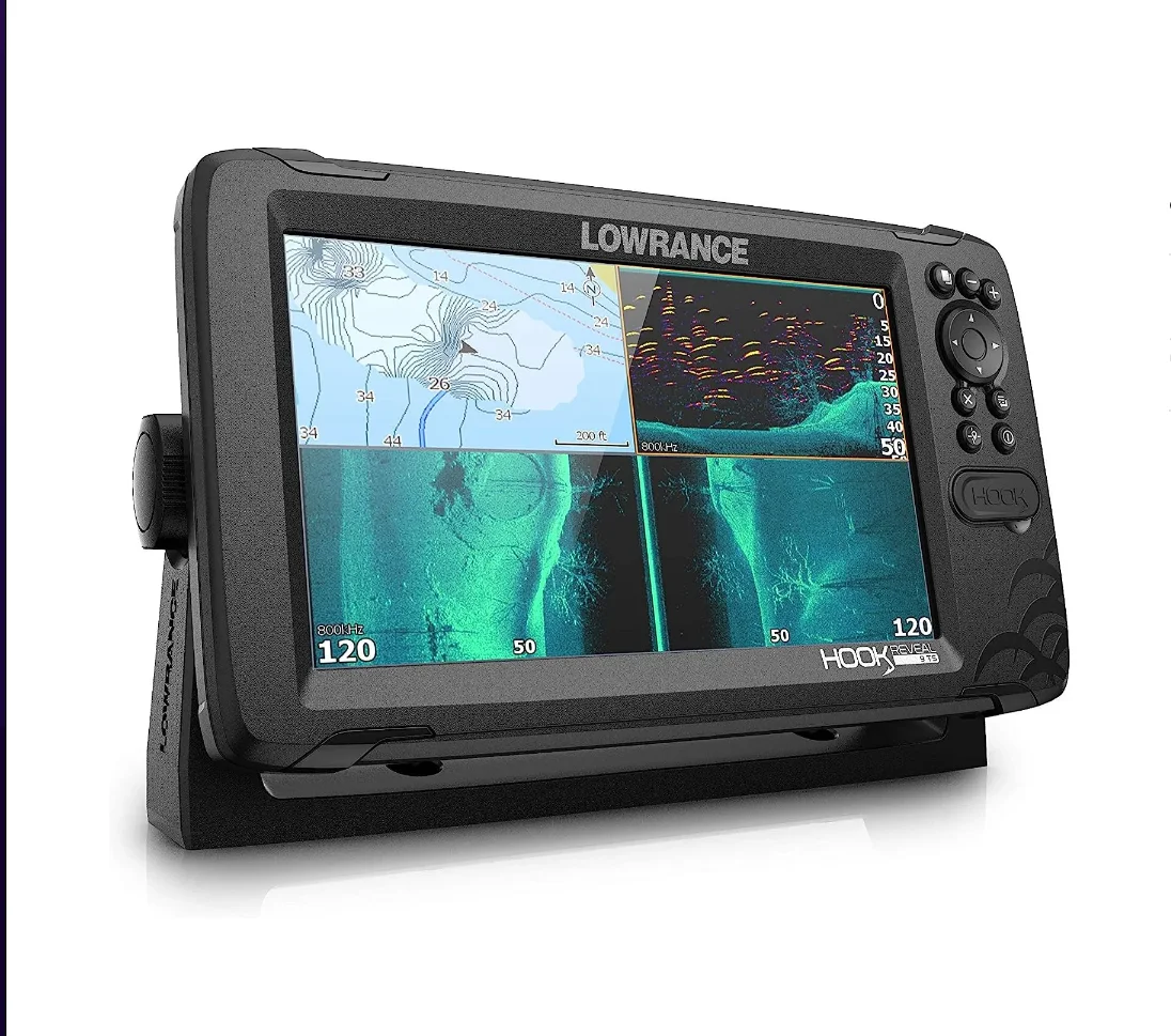 

100% AUTHENTIC QUALITY LowrancE Hook Reveal 9 Fish Finder 9 Inch Screen with Transducer and C-MAP Preloaded Map Options