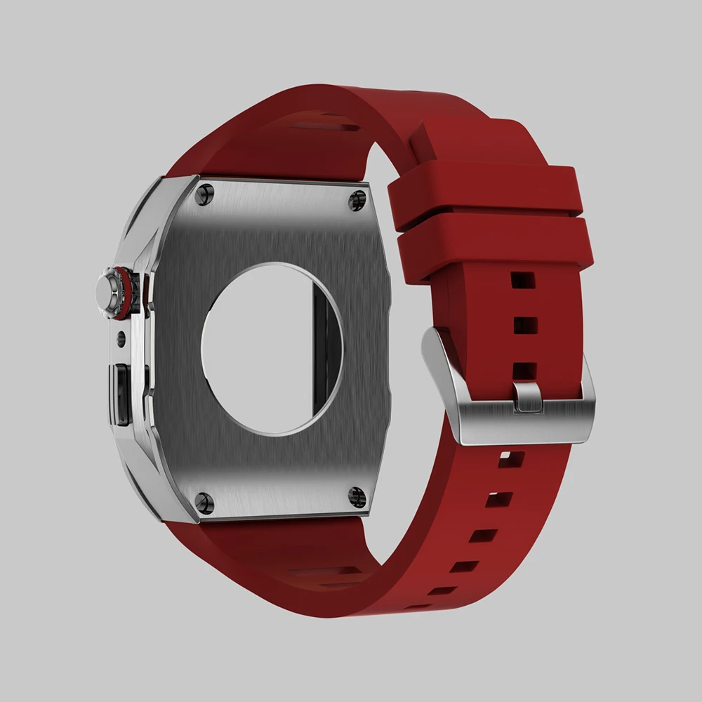 Stainless Case Strap Accessories For iWatch Series 8 7 6 5 4 SE  For Apple Watch 45MM 44mm Luxury Metal Protection Retrofit Kit