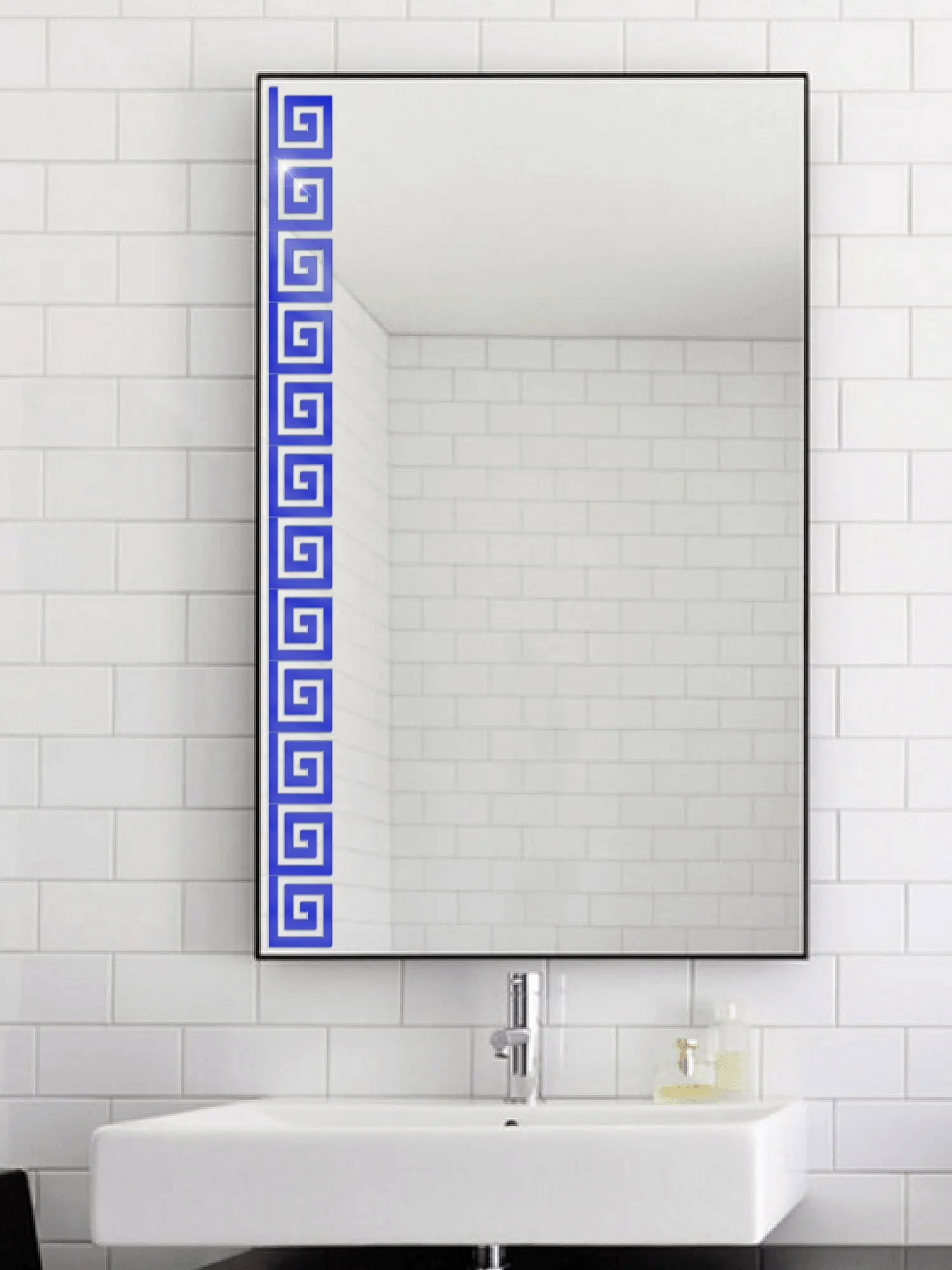 Наклейки на стену Ваша Светлость из зеркального акрила Меандр 12 штук в комплекте