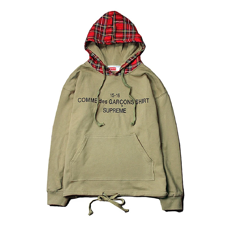 

2022 Mens Hoodies Streetwear Ins Fashion Plaid Hood Hooded Sweatshirts Red Plaid Hoodi Green Stitching Hoody Sudaderas Hombres