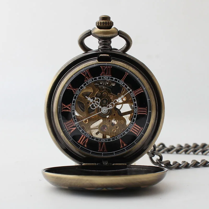 Mechanical Pocket Watch For Women Retro Steampunk Chain Hand Wind Casual Fashion Pendant Watches Unique Gifts Unisex Fob Clock