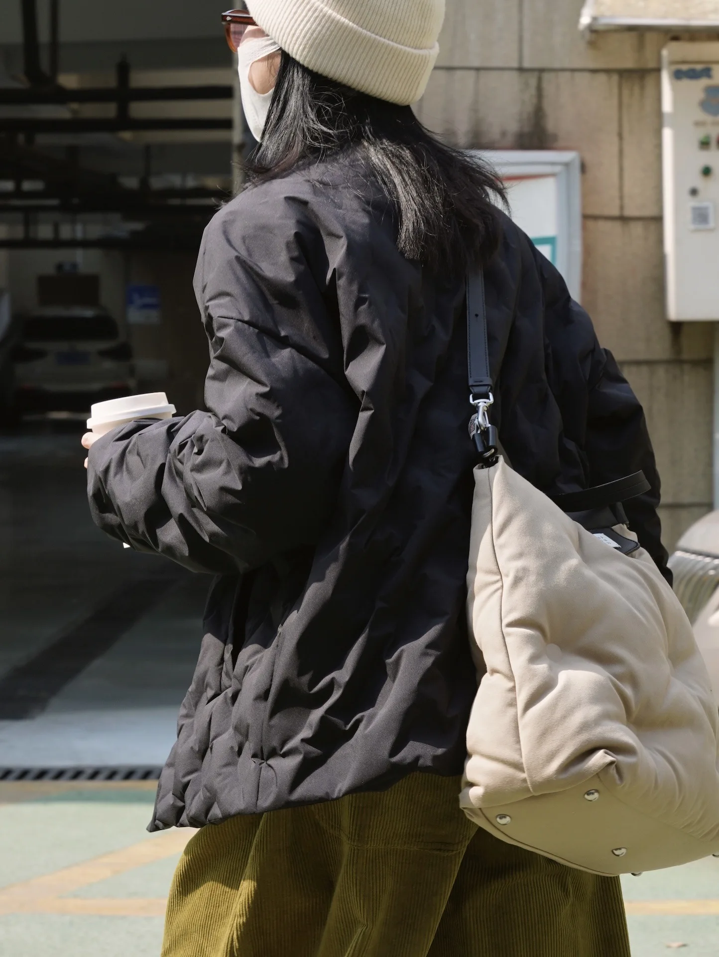 woman warm winter short coat