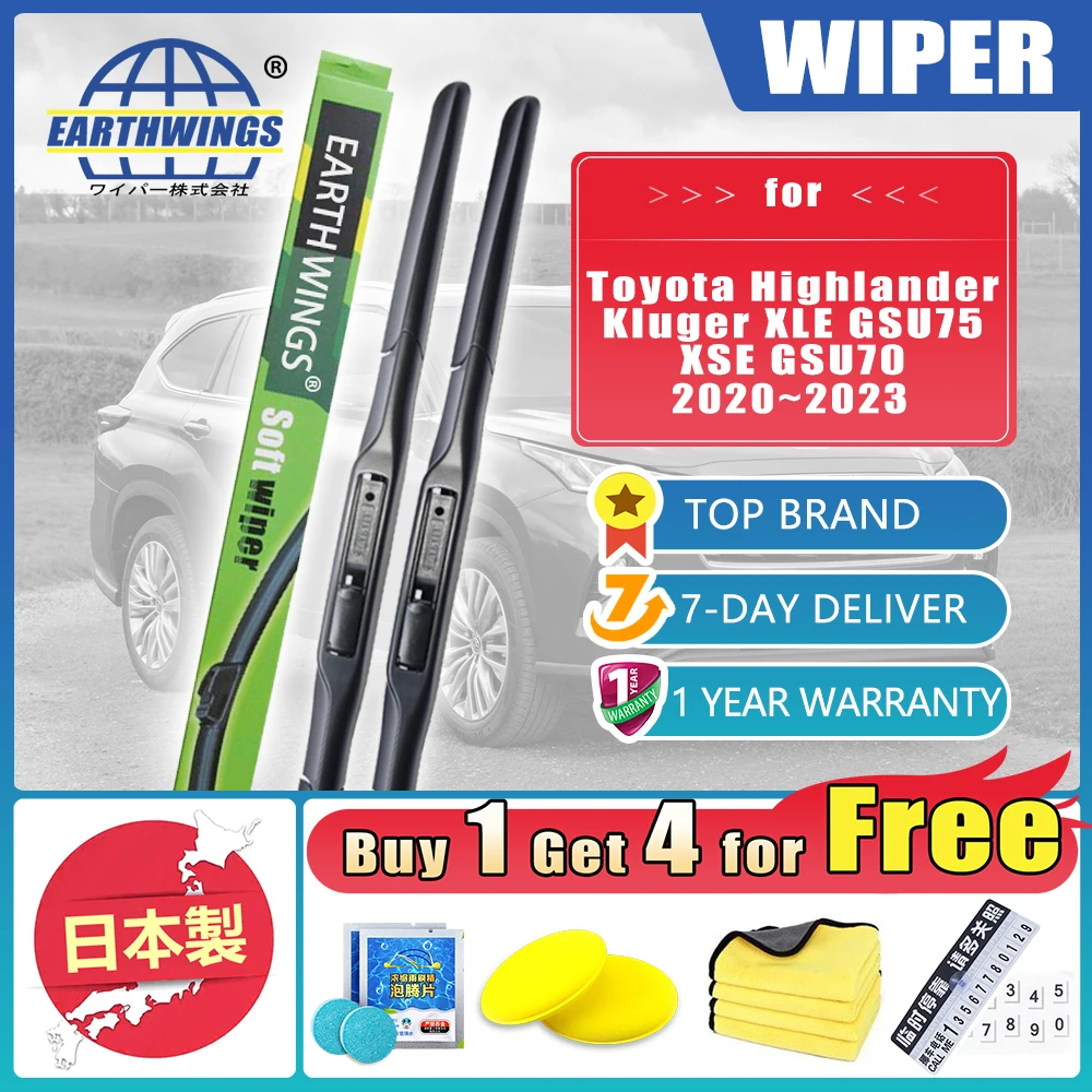 

For Toyota Highlander Kluger 2020 2021 2022 2023 XLE GSU75 XSE GSU70 Car Front Wiper Blades Cleaning Windscreen Car Accessories