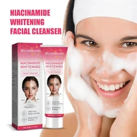 nicotinamide whitening facial cleanser foaming cleansing oil control remove blackhead face washing bubble brighten skin care