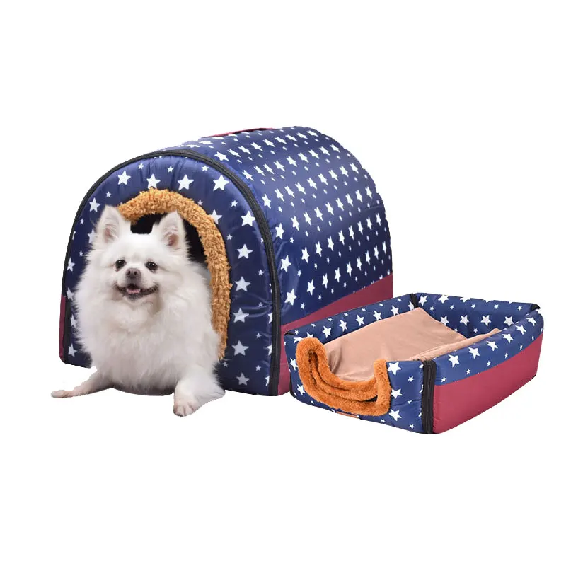

Folding Dog House Soft Kennel Mat Cat Nest Removable Washable Indoor Big Dog Bed Cushion Winter Warm Puppy House Pet Accessories