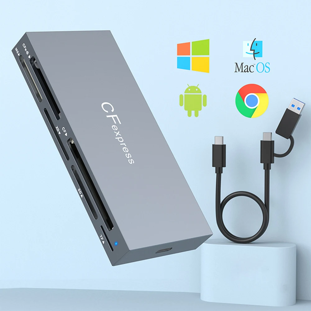 6 в 1 кард-ридер CFexpress Type B/CF/XD/MS/SD/TF Type-C USB 3.2 Gen2 10 Гбит/с