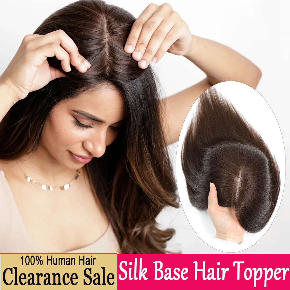 Joneous Topper Шиньон Для Наращивания Волос Шелковая Основа Топпер Парик Кусок