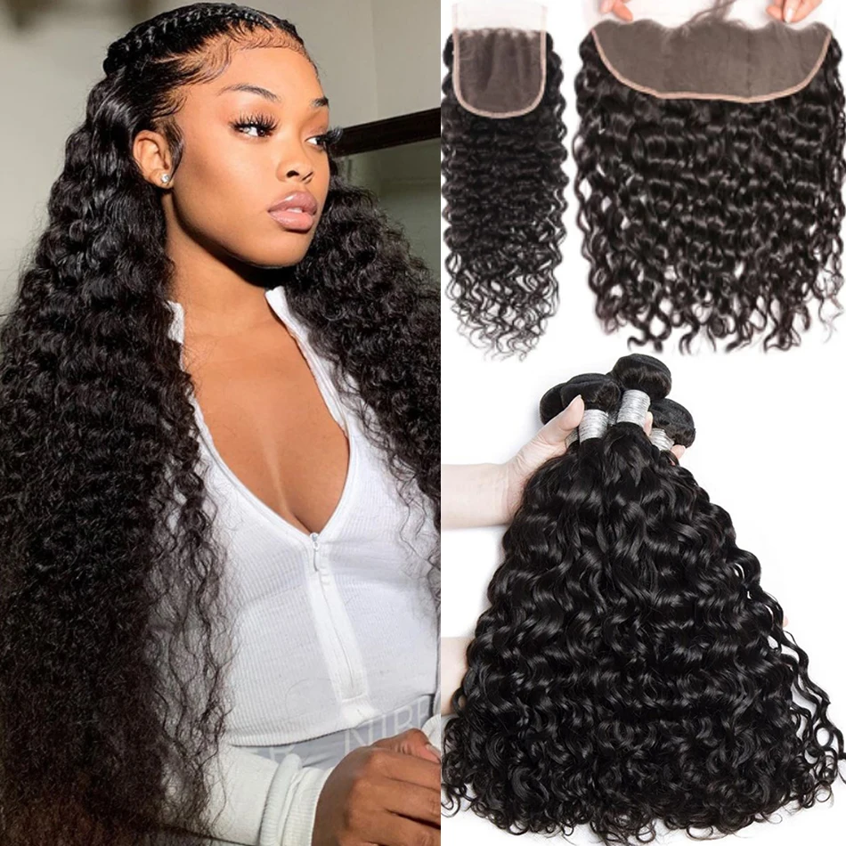 12 а малазийские волнистые пучки с фронтальной перегородкой 13x4 от уха до