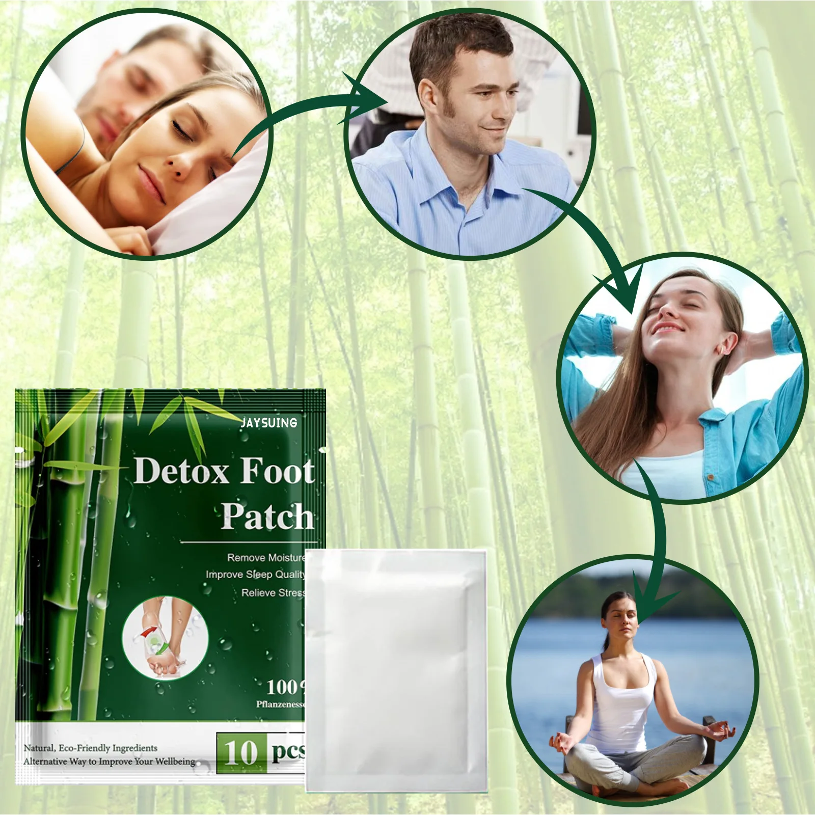 

Natural Bamboo Vinegar Foot Patch Relieve Fatigue Soreness Promote Sleep Foot Care Sleep Foot Patch