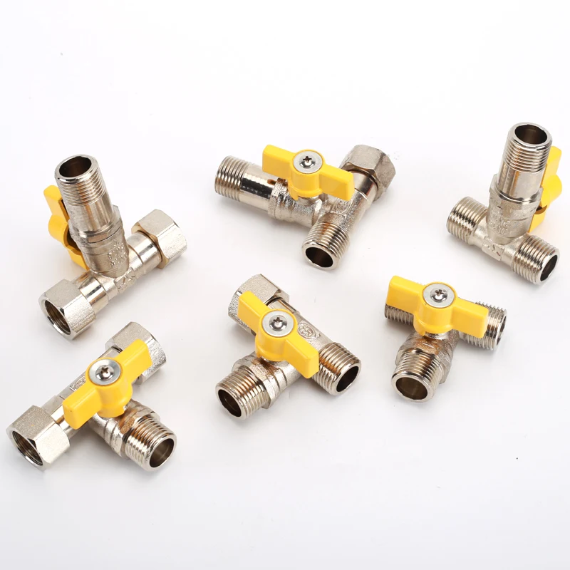 Латунный трехсторонний газовый клапан 1/2 дюйма