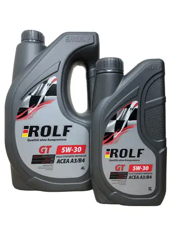 ROLF, масло моторное ROLF GT SAE 5W30 ACEA A3/B4 API SL/CF, синтетическое АКЦИЯ 4 л + 1 л, синтетика, 5w30 (пластик 322627П)