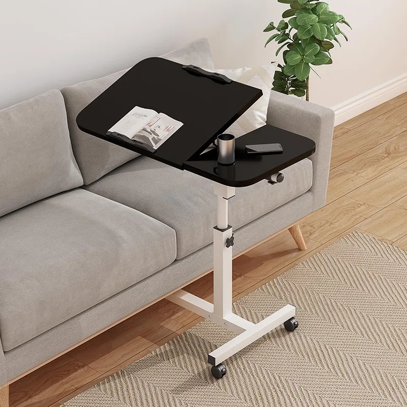 

Convenient Mobile Laptop Stand Lifting Adjustment Breakfast Table Double Storage Computer Table Widening Desktop Reading Desk