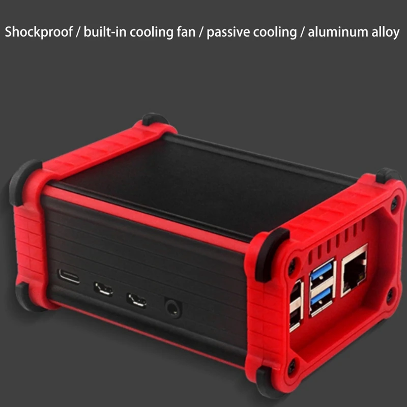 Для Raspberry Pi 4B Чехол с вентилятором защитный чехол из алюминиевого сплава